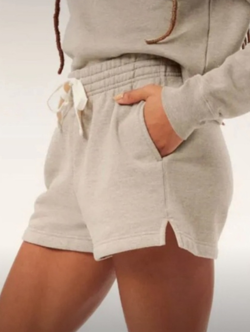 Girlfriend Collective Heather Grey Loungewear Organic Cotton Shorts Size Small